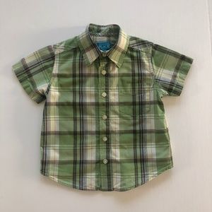Children's Place Plaid Poplin Button Down Short Sleeve Shirt